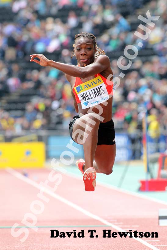 Kimberley Williams in the triple jump, 2012 Samsung Diamond League, Crystal Palace, London.